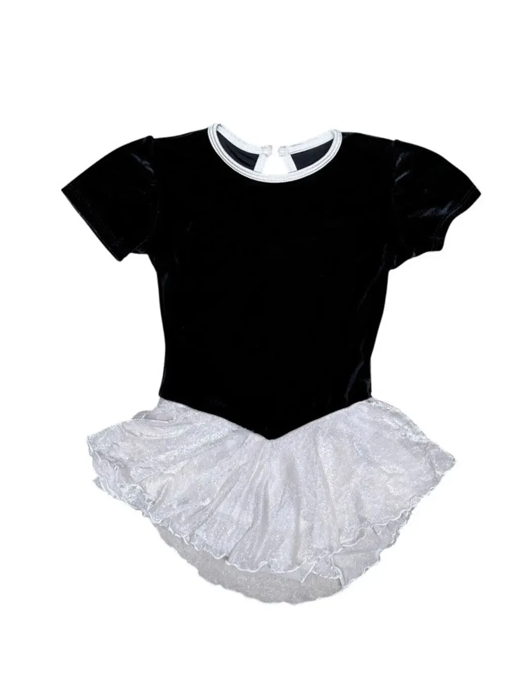 Vintage Just Skate Iceskating Dance Costume Leopard Black Velvet White Size 4T